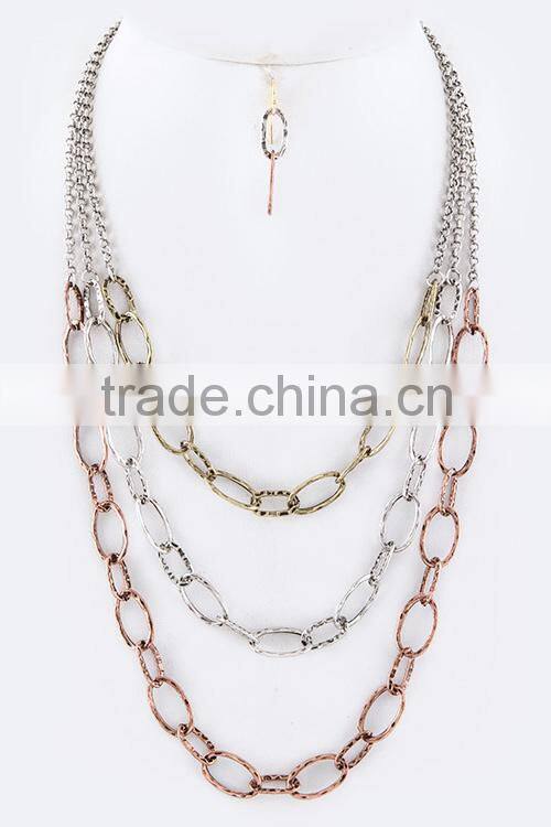 Marble Stone Lock Pendent Necklace