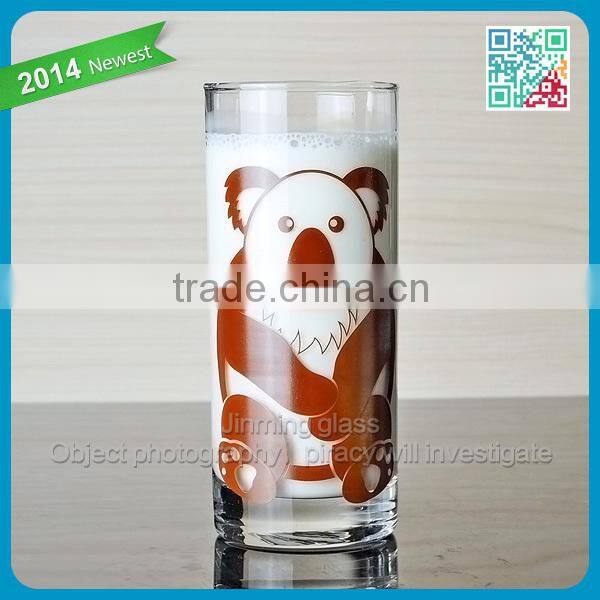 Printing glass milk cup a lovey giant panda glass milk cup