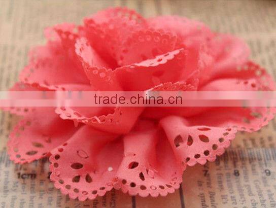 2013 New design wholesale DIY hollow out chiffon flowers H-70