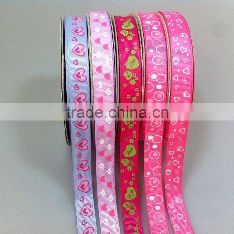 Supply16mm 5/8inch pink/ purple /organge floral printed ribbon printing decorative for handmade hair bows craft card making