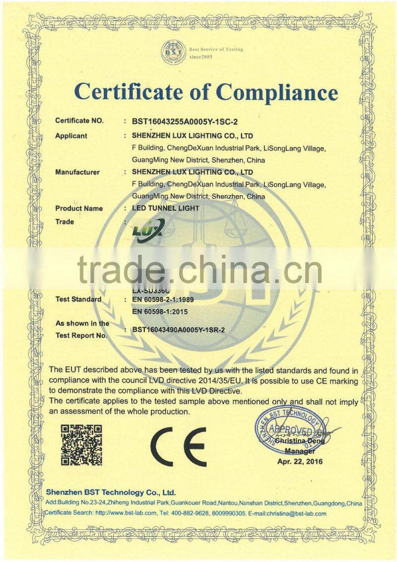 Adjustable Bracket CE Rohs Meanwell Driver 100-140lm/W Different Beam Angle Modular Design 40W Outdoor LED Tunnel Lamp