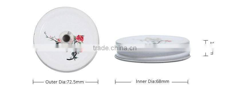 Chinese style flower printing mason jar lids packaging jar lids