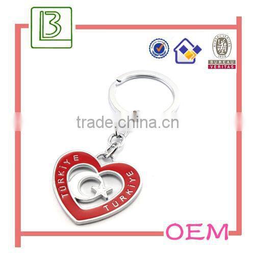 enamel turkey flag keychain for promotional gift