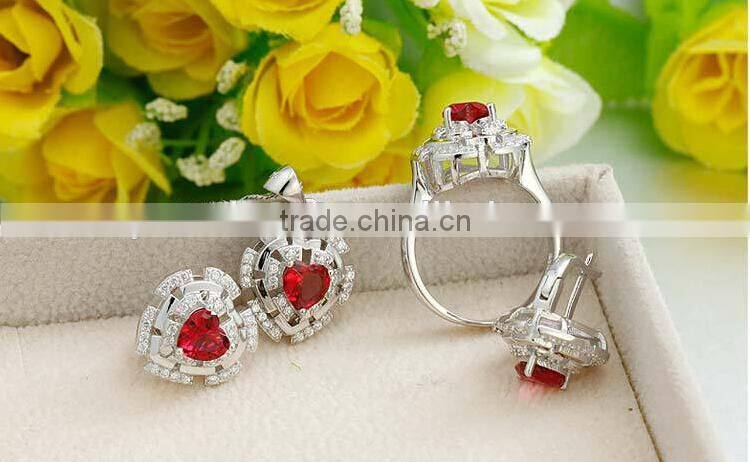 hot sale fashion 925 silver crystal jewelry set