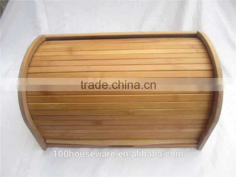 Hot Sale Bamboo Bread Storage Box with food safe oiled finishing, totally bamboo material bamboo bread box