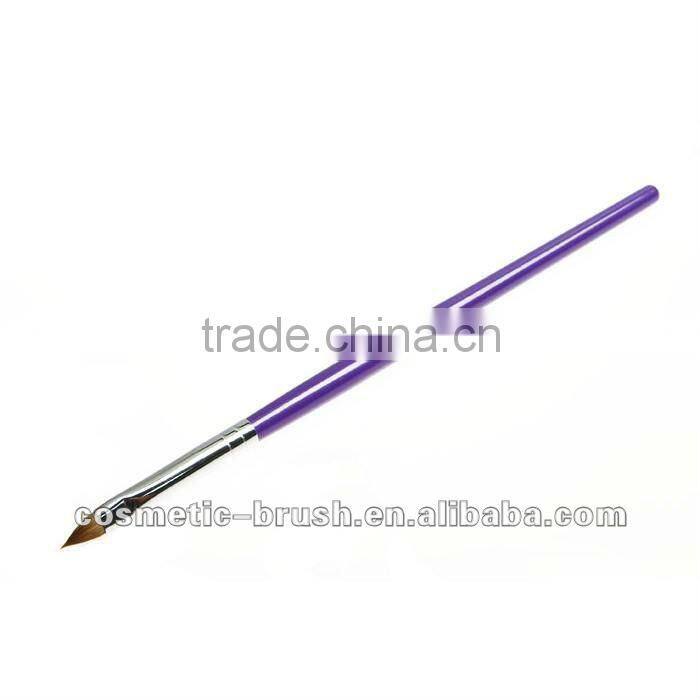Wholesale high quality professional manufacture Metal Handle Kolinsky cosmetic makeup Nail Art Gel Brush for cheap