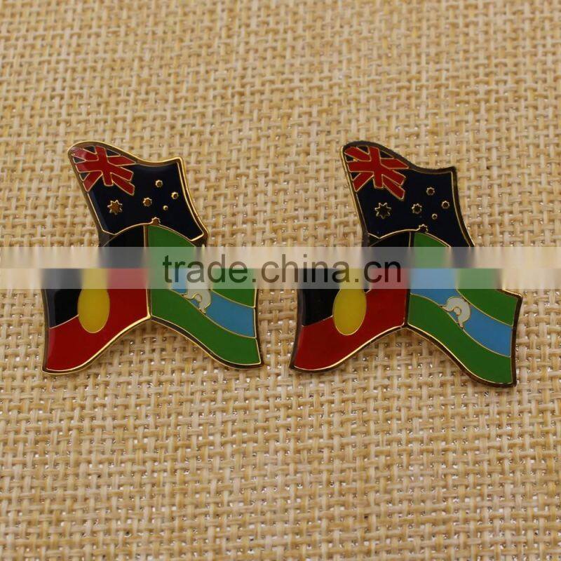 Promotional custom metal Swiss butterfly clutch pin back