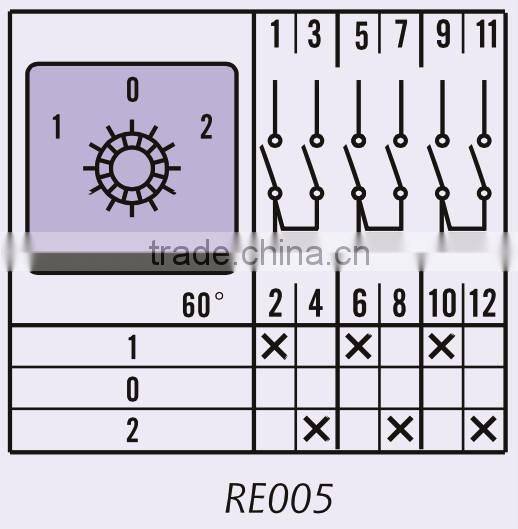 25A 2-CELL 4POS Reversing Cam Switch