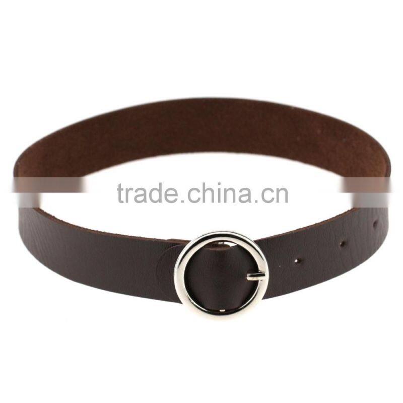 Hot Sexy Women Bijouterie Collar Punk Round Chain Goth Choker Harajuku Vintage PU Leather Neck Collar Maxi Necklaces Jewelry