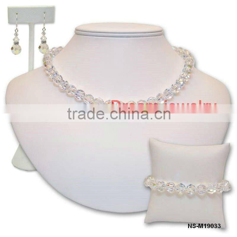 wholesale fashion blue crystal necklace set