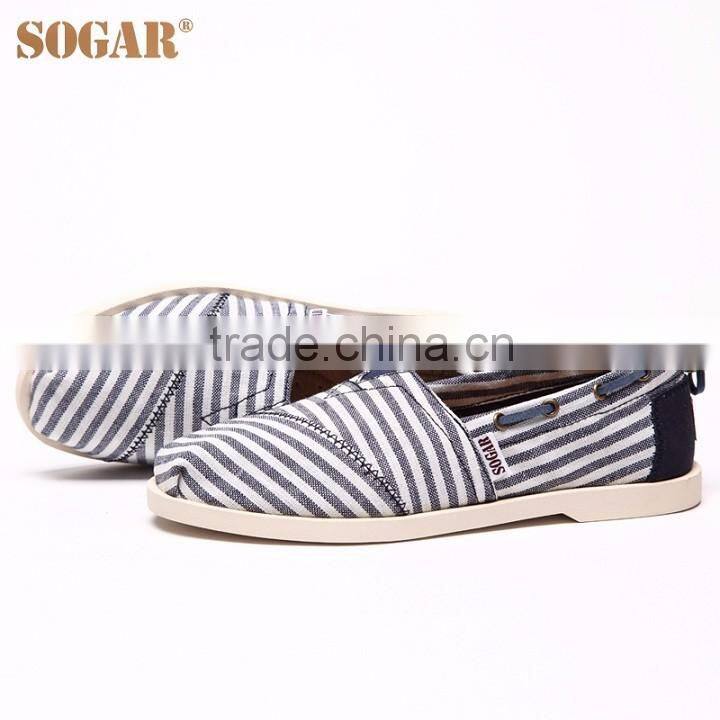 Custom logo design canvas casual shoes rubber outsole Women's Nautical Bimini Shoes
