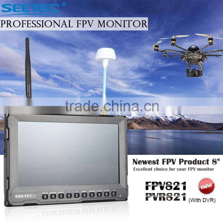 High resolution 800x480 compable with 5.8GHz transmitters 8" dual 32 channels receiver dji phantom drone