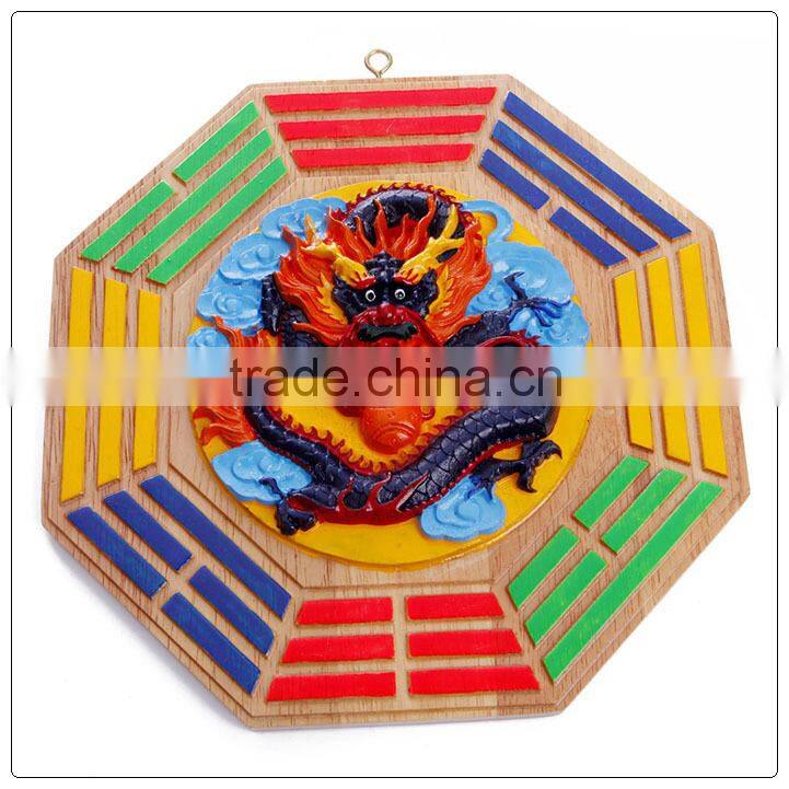 Fengshui Ba Gua Mirrors,peach wooden lion design bagua Mirror
