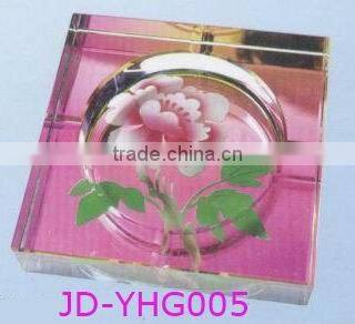 New Design mordern square Rectangle engraved Crystal Ashtray