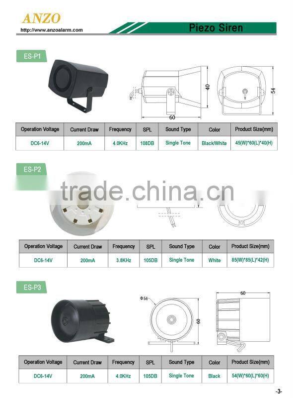 12v electronic police piezo siren