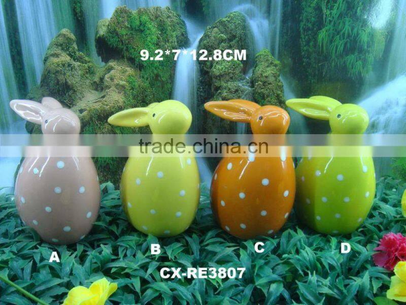 since 1989 factory wooden napkin ring table decoration restaurant high quality easter ceramic rabbit napkin ring