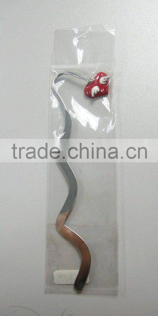 custom metal flower shaped Bookmarks with Ribbon, Made of Alloy and Crystal