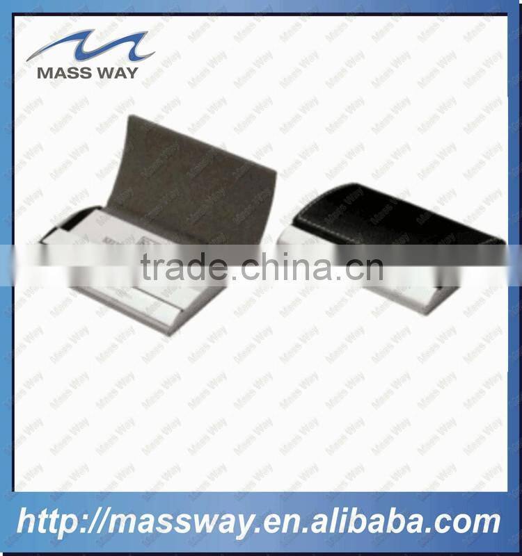 wholesale custom luxury metal genuine leather business card holder