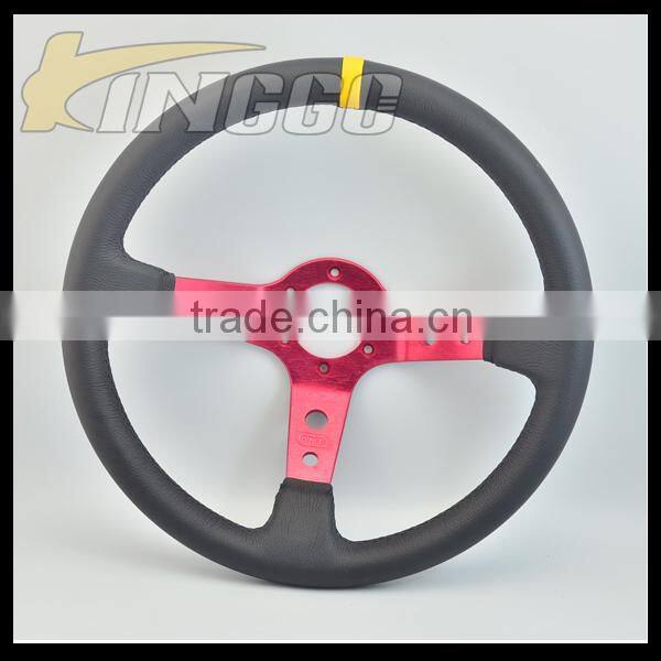 Wholesale Red Frame 350mm Deep Dish Steering Wheel