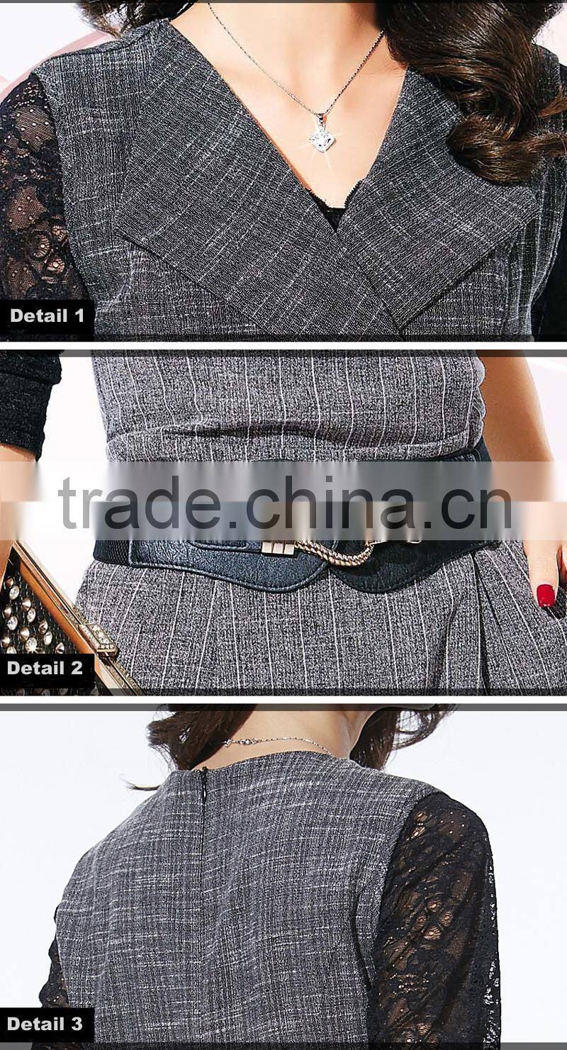 OEM 2015 Winter Lastest Design New High Waist Playsuits with Belt Fashion OL Long Romper Sleeveless Women Jumpsuits