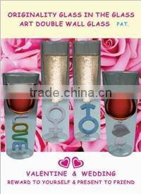 7 Inch Heart Double Wall Drinking Glass