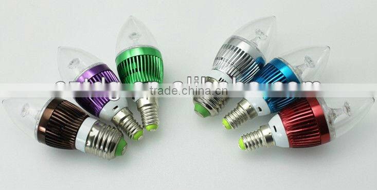 High lumens Dimamble 5w e14 led candle bulb with 3 years warranty (CE& Rohs)