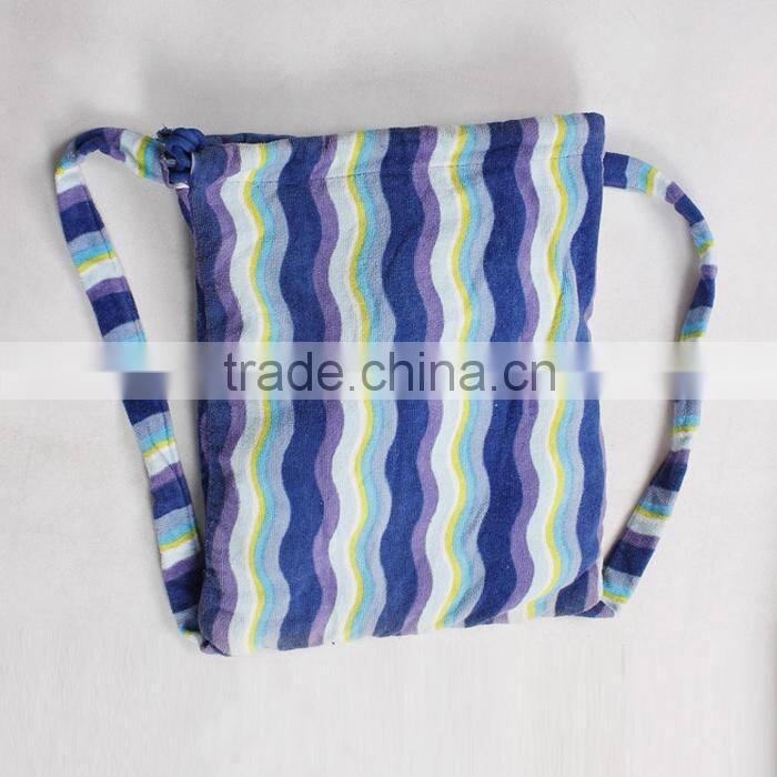 Hot sale factory made color stripes velour printing towel cloth cheap beach bag
