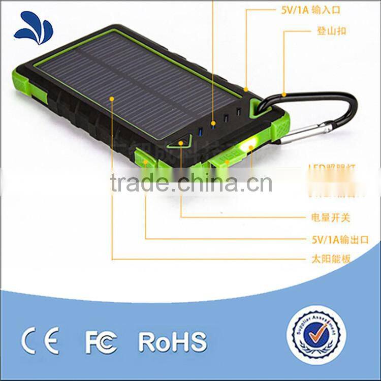 Solar Charger External Battery 8000mAh Fast charge Long Life Time
