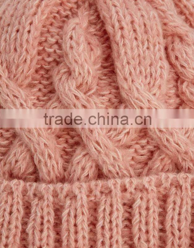 pastel bobble chunky knitted custom beanie hat