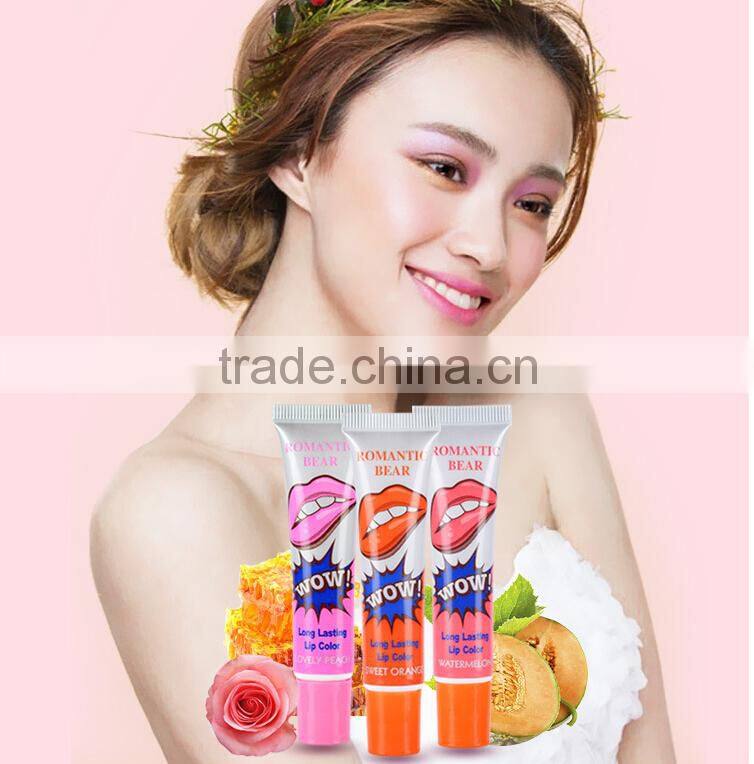 The Newest Romantic Bear long lasting 6 lip colors lipgloss peel off liquid matte lipstick