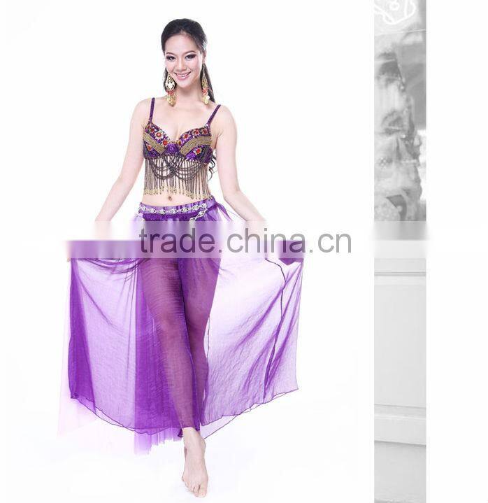 2014 High Quality Handmade Silk Beautiful Comfortable Indian Belly Dance Pants, Light Green Belly Dance Pants(2132)