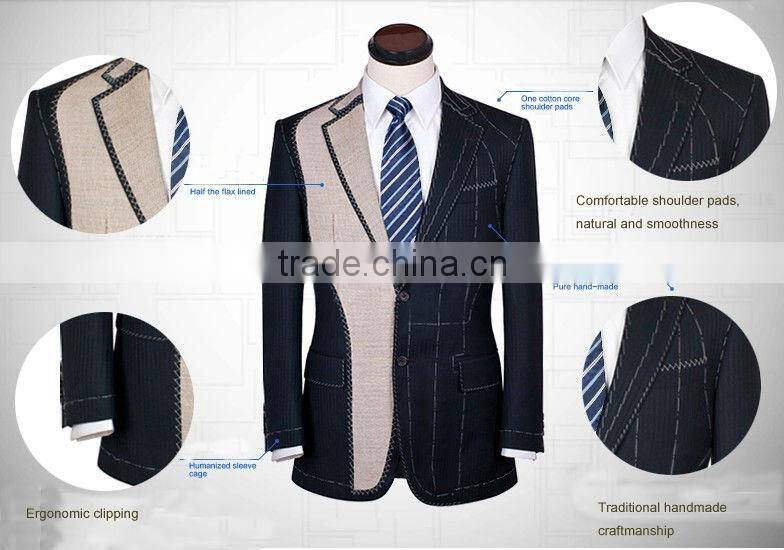 2014 Top Quality 100% wool black wedding men suit