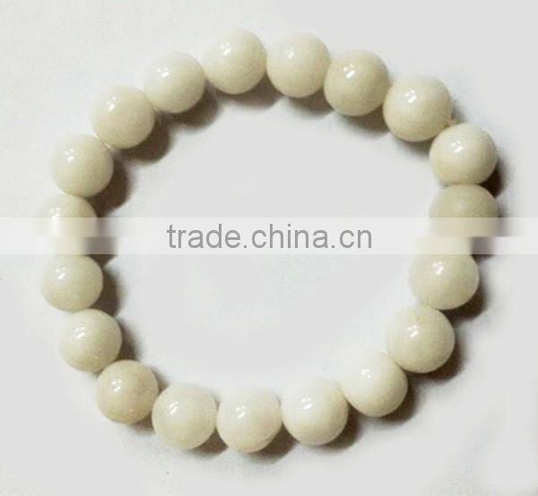 White Agate Elastic Beads Bracelet | natural stone bracelet Wholesale | MetaphysicalJewellery Wholesale