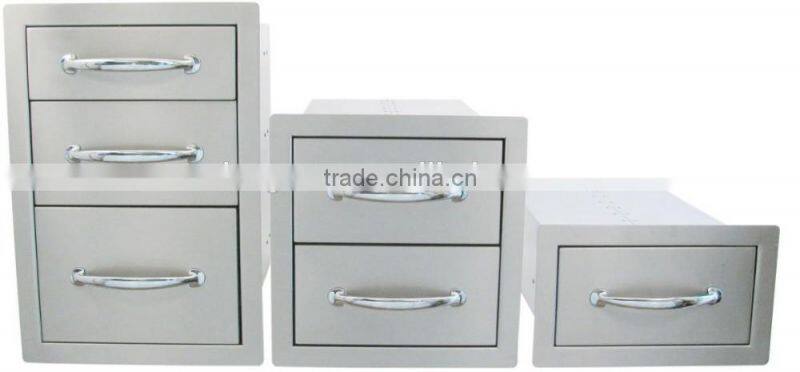 Icegreen Office Use Stainless Steel Storage Cabinet With Flush Triple Access Drawer