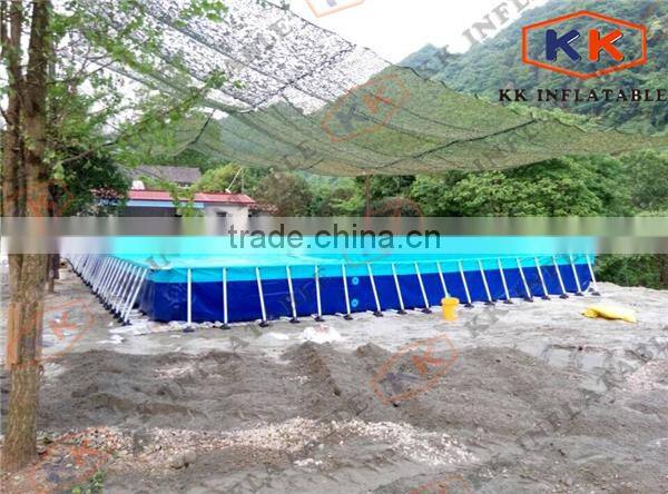 commercial metal rectangular frame pvc swimming pool