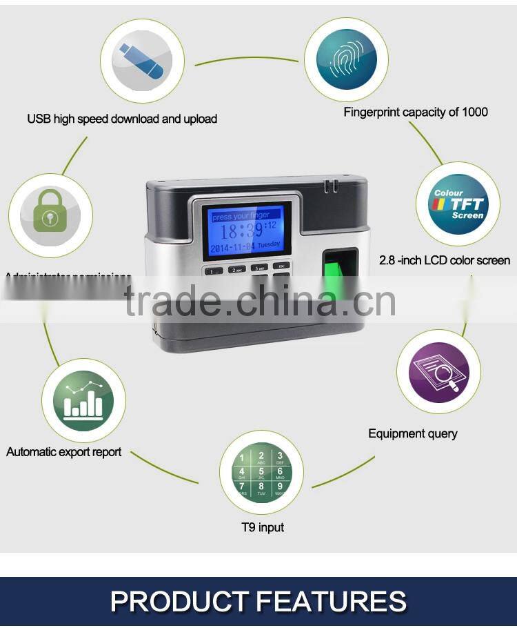 Ocean OC028 Finger Print Machine Biometric Time Attendance Employee Time Clock