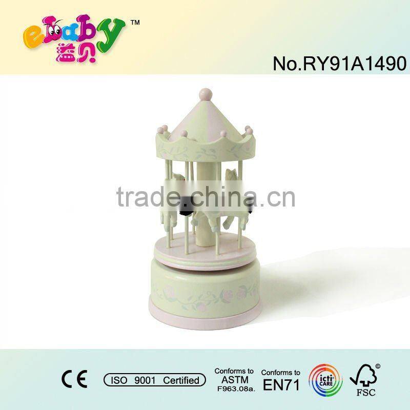 Wooden music box with Santa