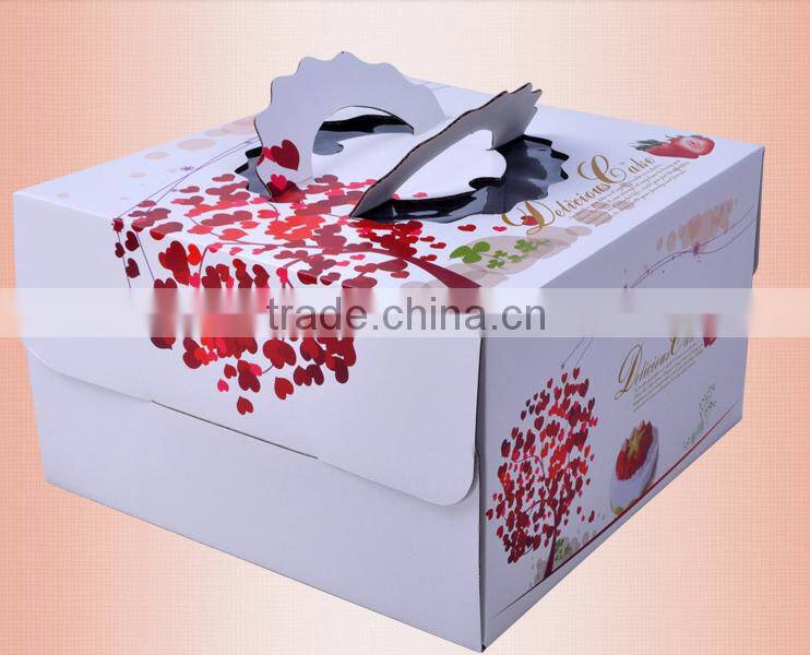 High Quality thick and large square Cake Boxes with Handle making machine