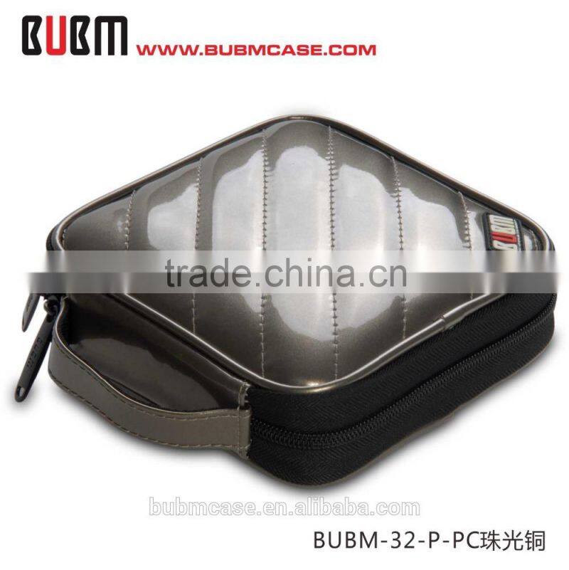 Copper BUBM 32 Capacity PU Leather Cover CD Case CD Box DVD Case CD-ROM Holder Car Disc Case