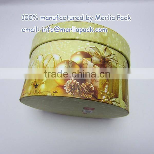 Round Christmas Storage Box Xmas Light the Bible Book Storage Oval Paper Mache Box