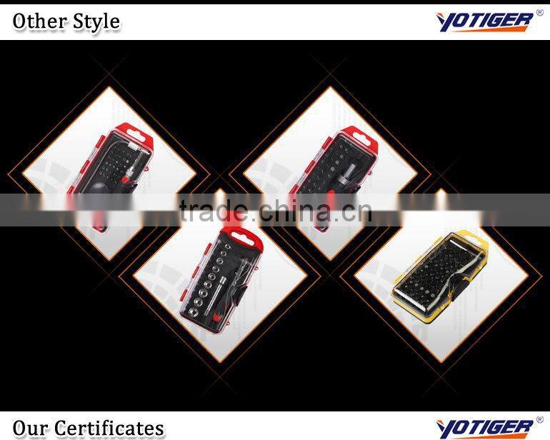 Ratchet Handle Bit Set With Transparent Plastic Box 37pcs