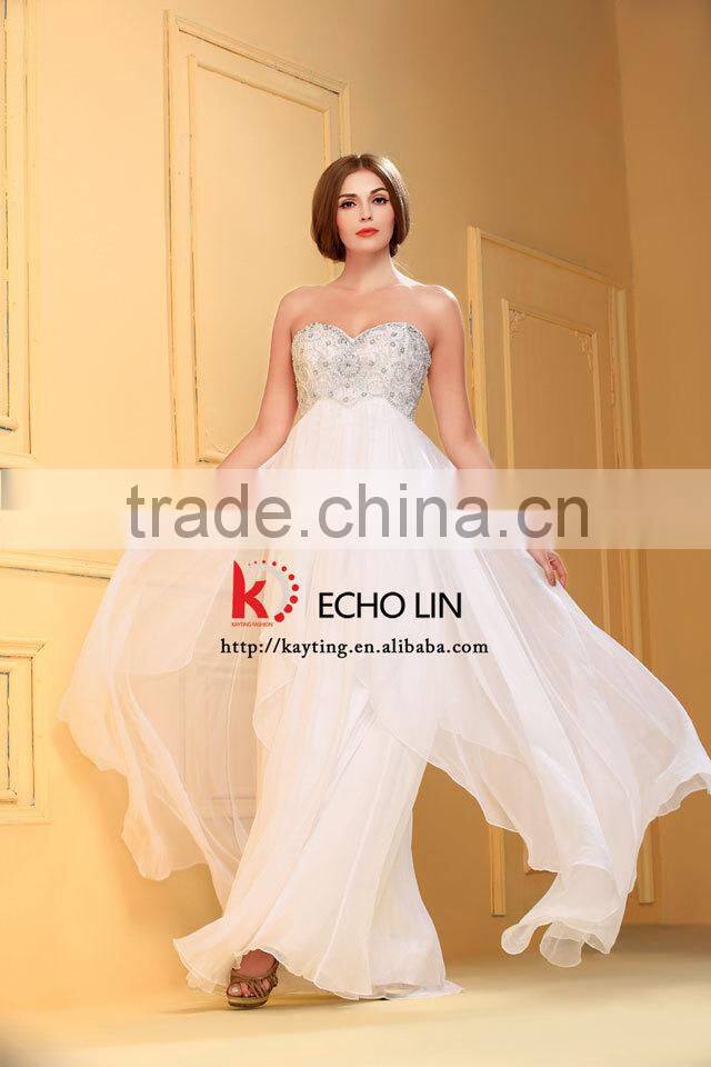 Elegant Backless 2015 Evening Gown Ladies Long Evening Party Wear Gown