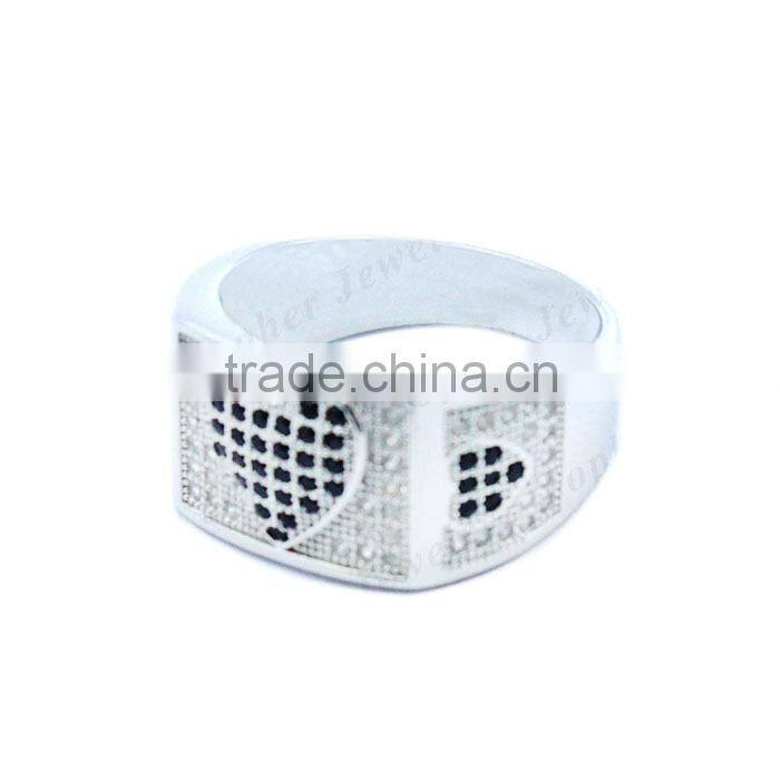 Big brass men ring fashion brass jewelry rhodium platting