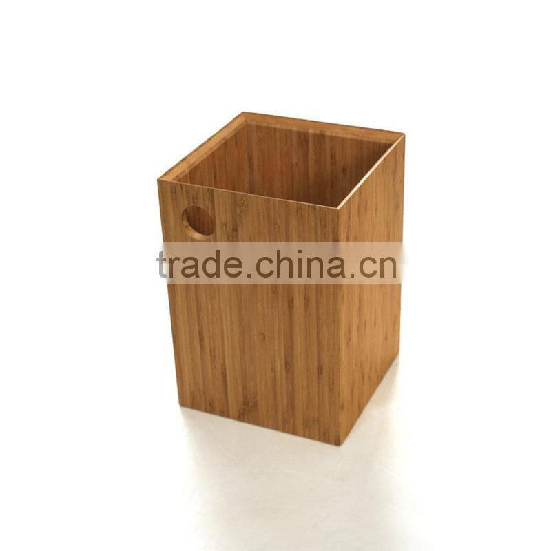 DT015 Bamboo Wastebasket Trash Can