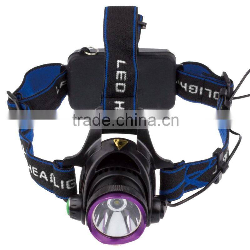 1800 Lm XM-L T6 Focus LED Headlamp Headlight Head Torch Lamp Front Lamp Camping Hiking Light With AC Charger + Car Charger