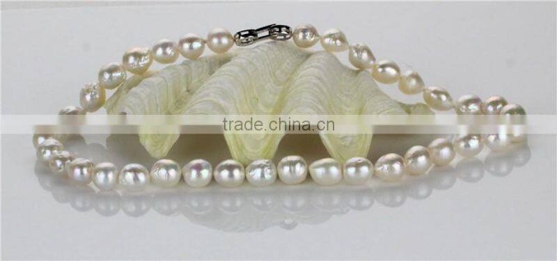10-12mm AA white edison round wedding freshwater pearl set, fashion necklaces pearl set