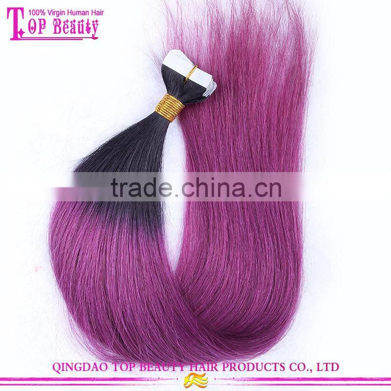 Factory Wholesale Price New Arrival Tape In Human Hair Extension Healthy Beautiful Ombre Remy Tape Hair Extension