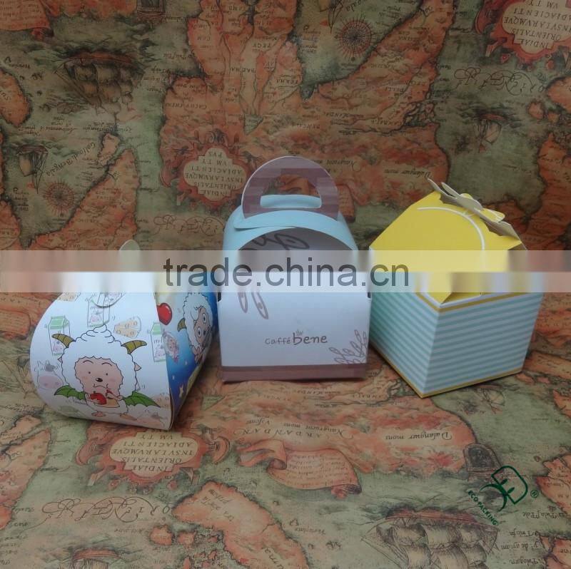 Cute printed paper wedding single cake boxes design
