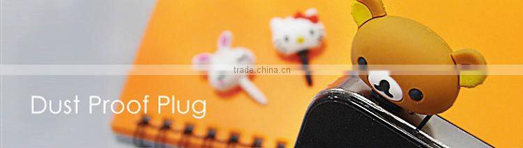 customized design cute earphone cellphone dust plug