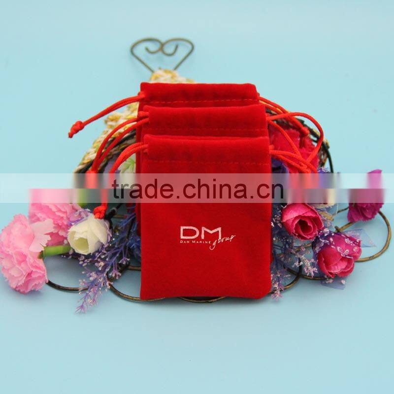 Sweet Decorative Velvet Red Small Pouches